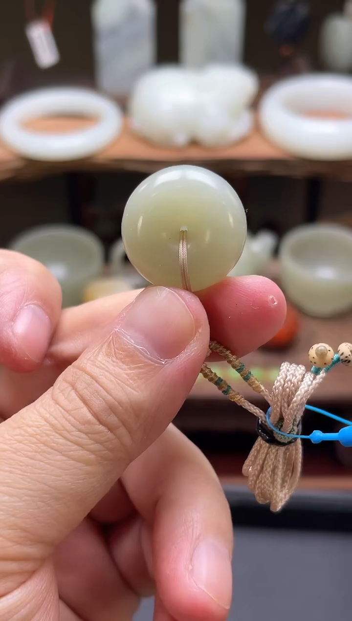 【闪购商品】和田玉吊坠未镶嵌且末青白 平安扣 9003002