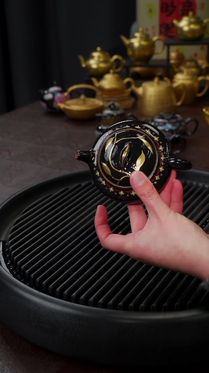 【闪购商品】杯【宜景窑黑蒂珐琅彩系列】虚竹 12