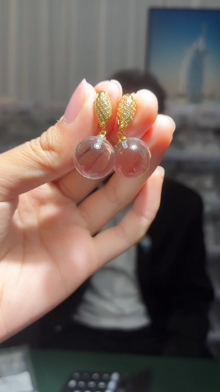 银S925镶嵌耳饰水晶（扎德严选）