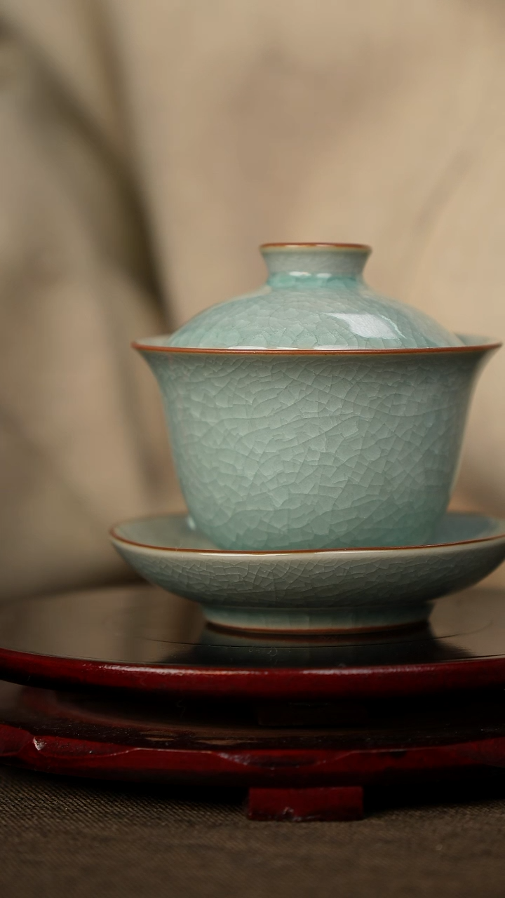 鱼鳞冰花 三才盖碗