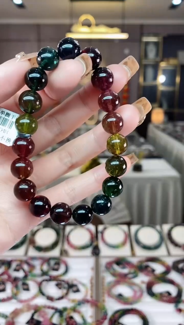 【闪购商品】碧玺收藏级单圈手串10mm+未镶嵌一物一证dan
