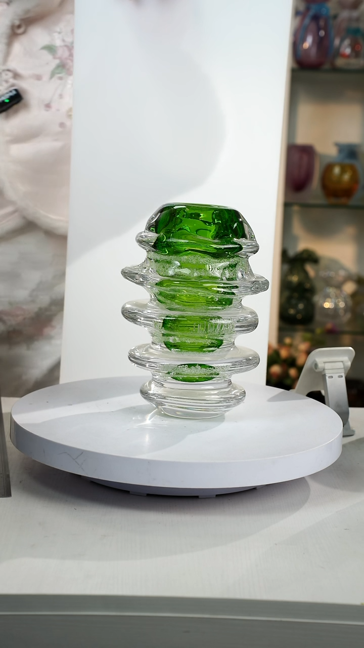 【闪购商品】琉璃【弘扬】高25轻奢琉璃花器正常手工痕迹