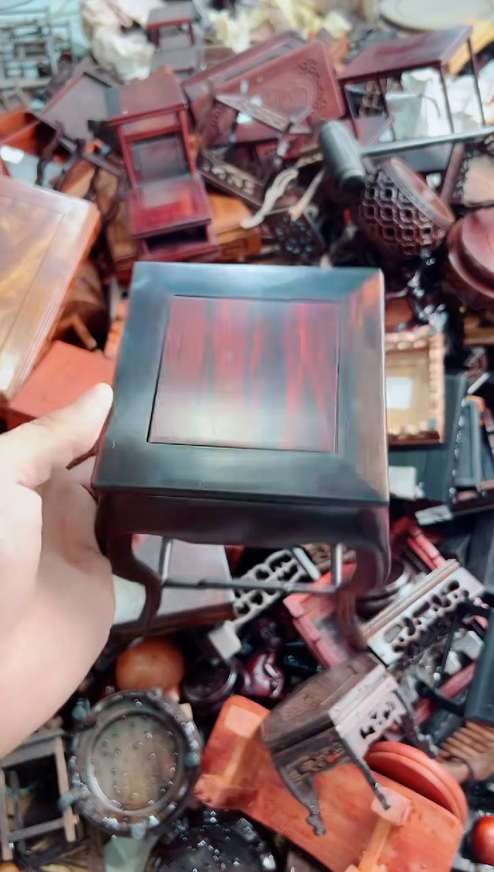 木207弯角老挝大红酸枝花架