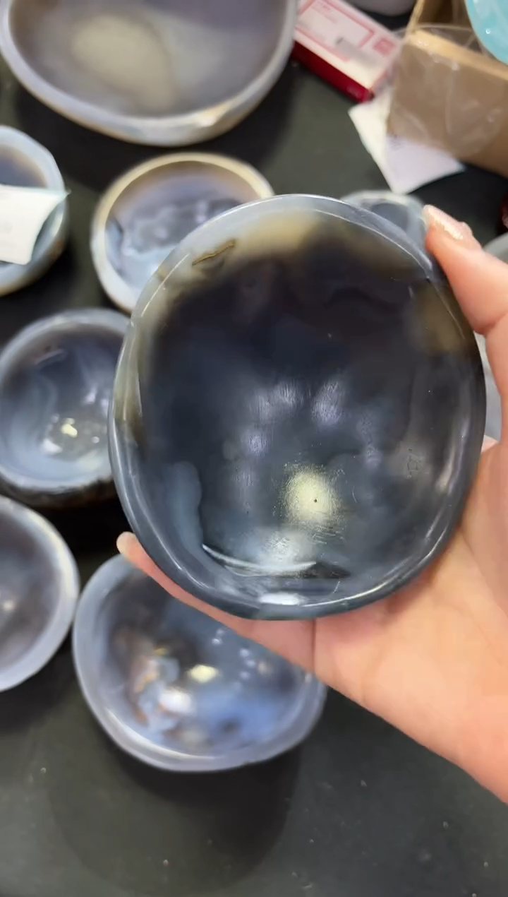 未镶嵌车挂玛瑙/玉髓玛瑙碗摆件GW