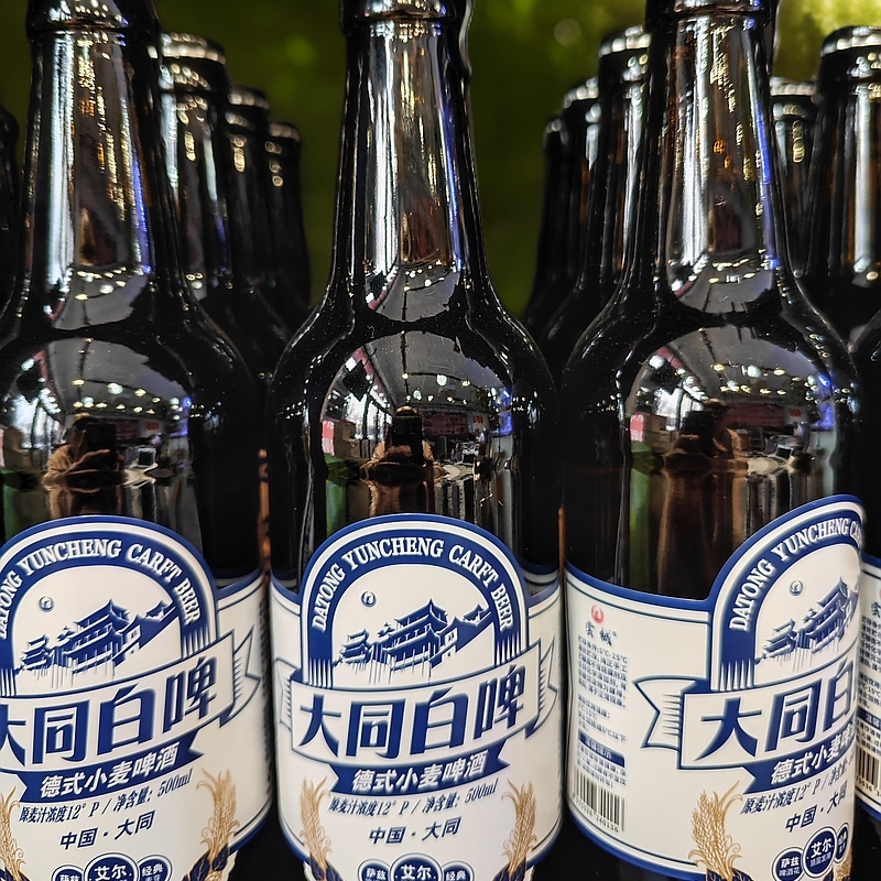 大同白啤玻璃瓶/500ml，6瓶，大同本地好喝的白啤，爱买不买就这就是好喝！