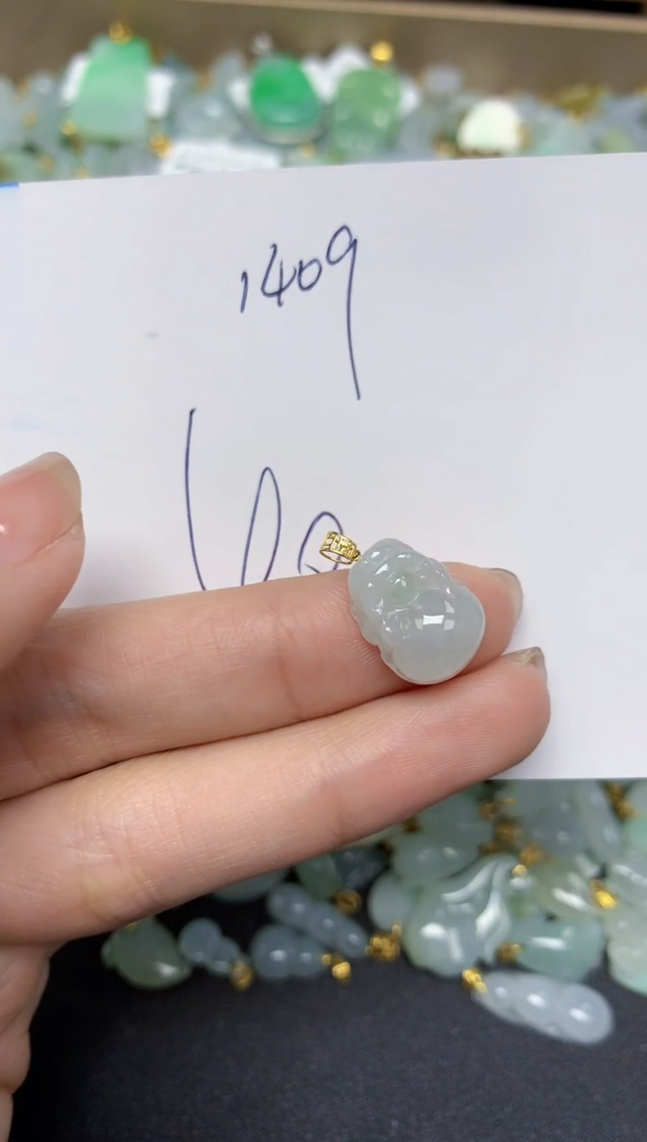 【闪购商品】翡翠颈饰18K金镶嵌 天然翡翠A货