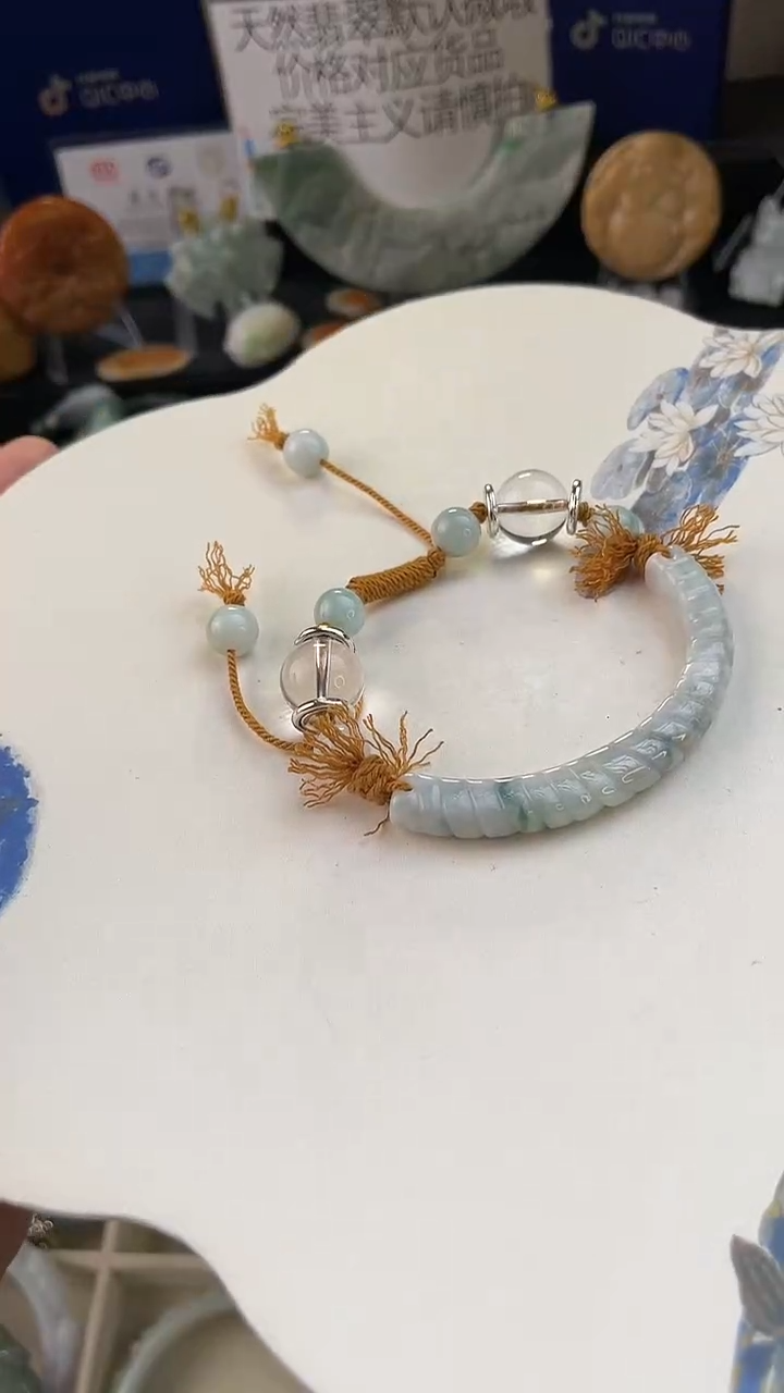 未镶嵌手链翡翠手工定制默认微瑕播介绍为准
