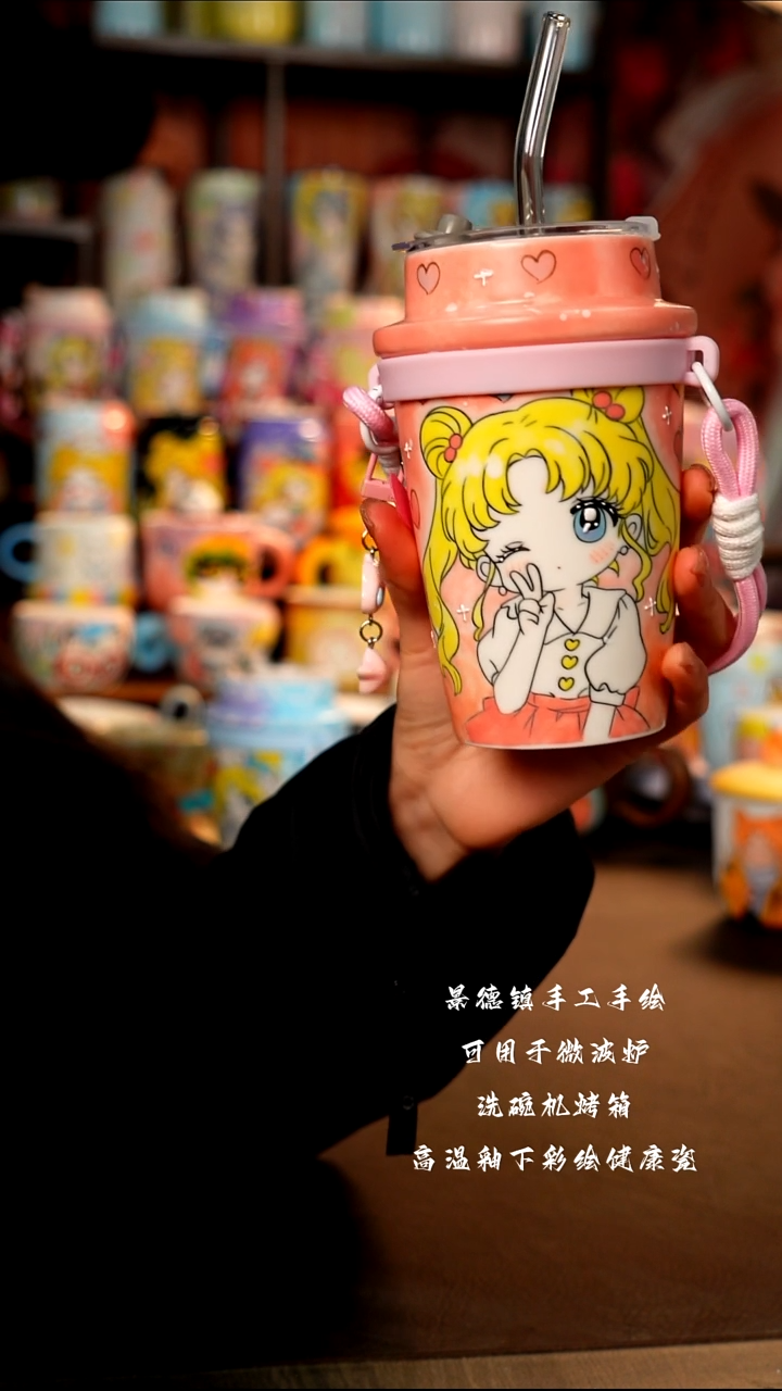 景德镇手工手绘陶瓷杯杯