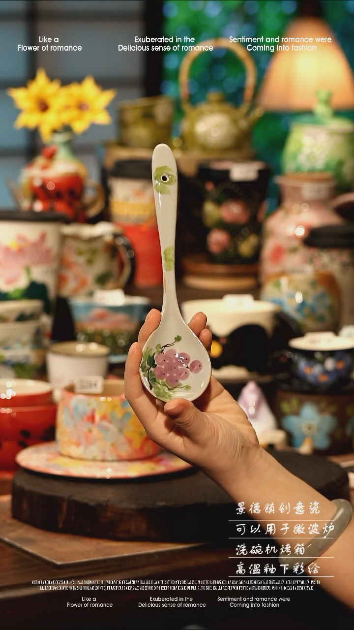 陶瓷景德镇高温釉下彩手工手绘款式