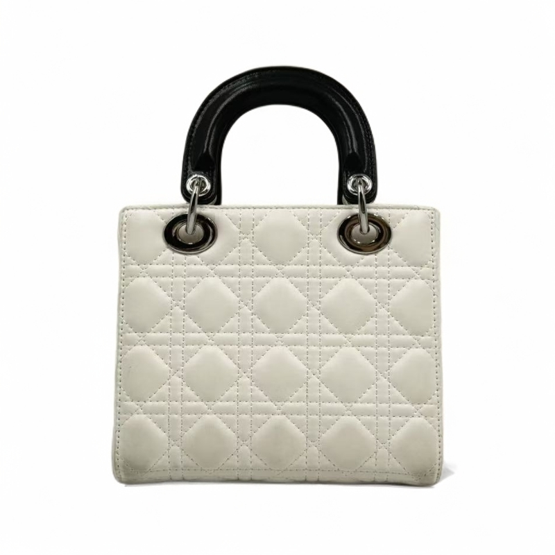 LQ-WITH-QUEEN真皮女包4格白拼黑  10954