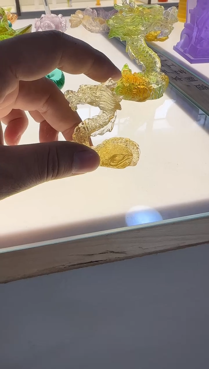 手工艺品琉璃小龙5cm摆件