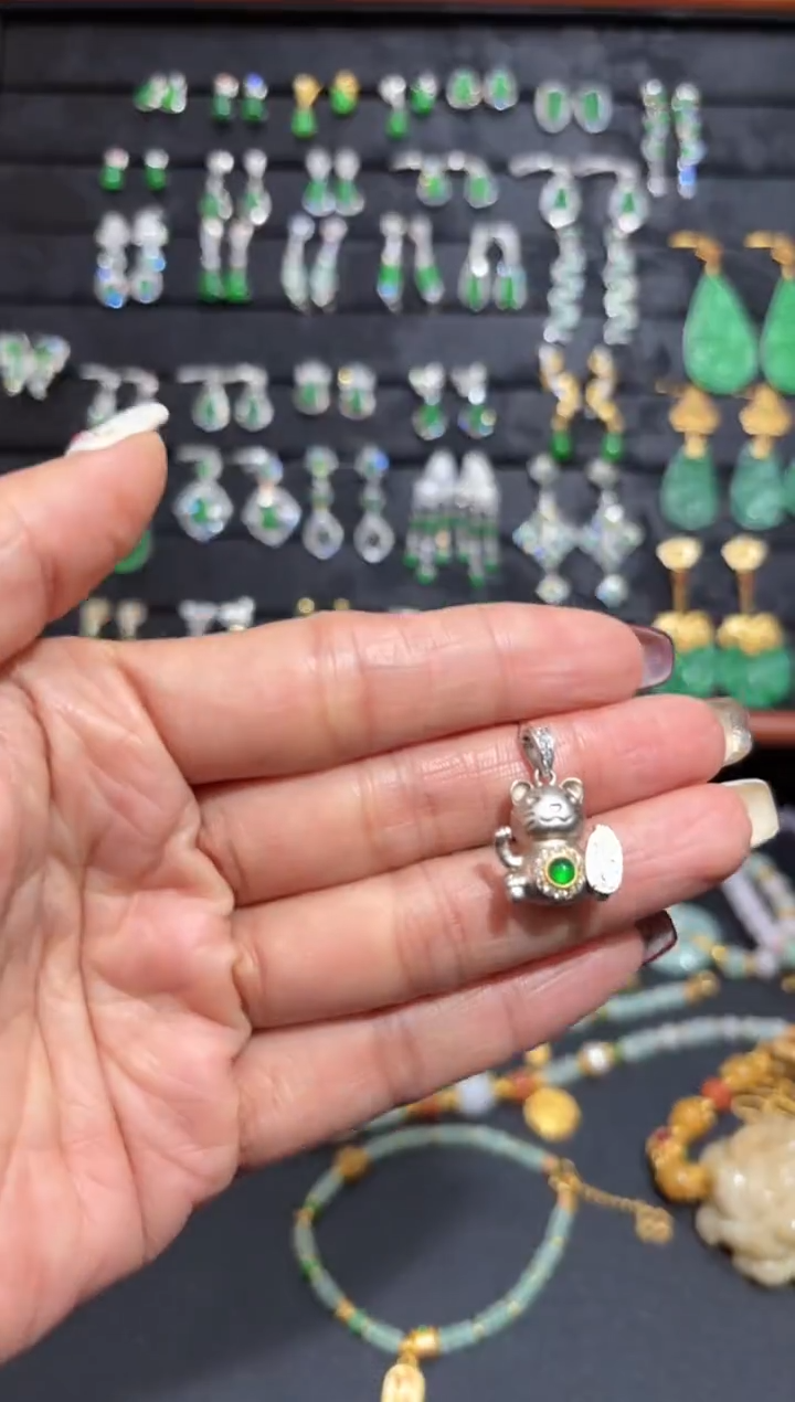 【闪购商品】翡翠颈饰银S925镶嵌蛋面/支持复检/一件