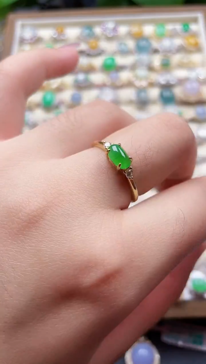 银S925镶嵌戒指翡翠167