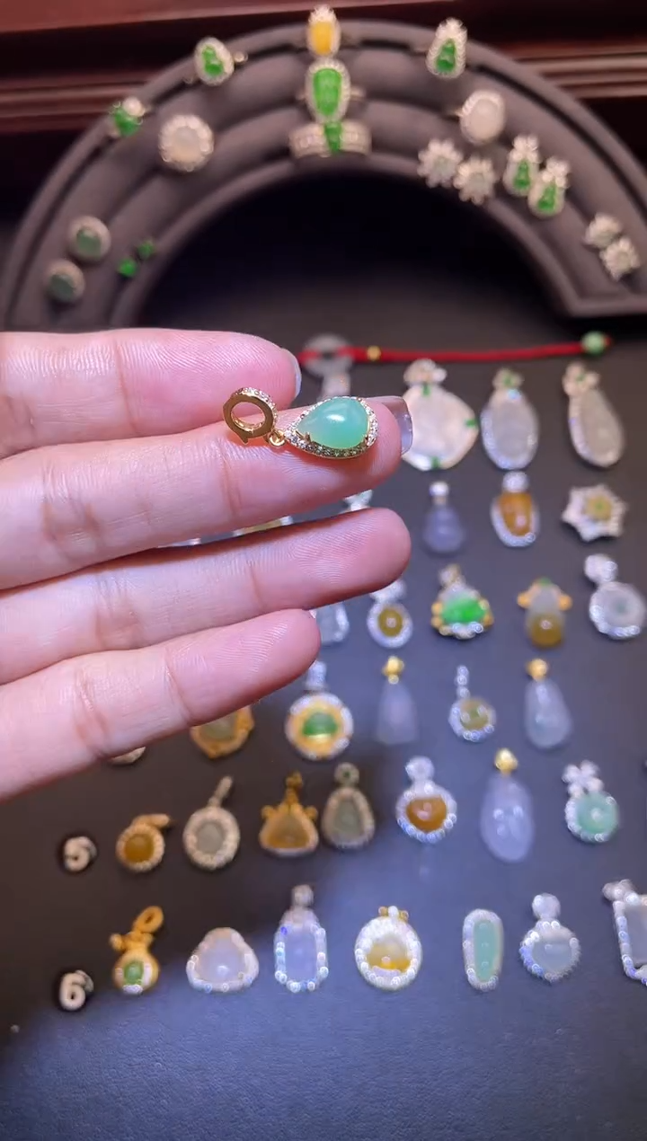 吊坠(不含链)银S925镶嵌翡翠1