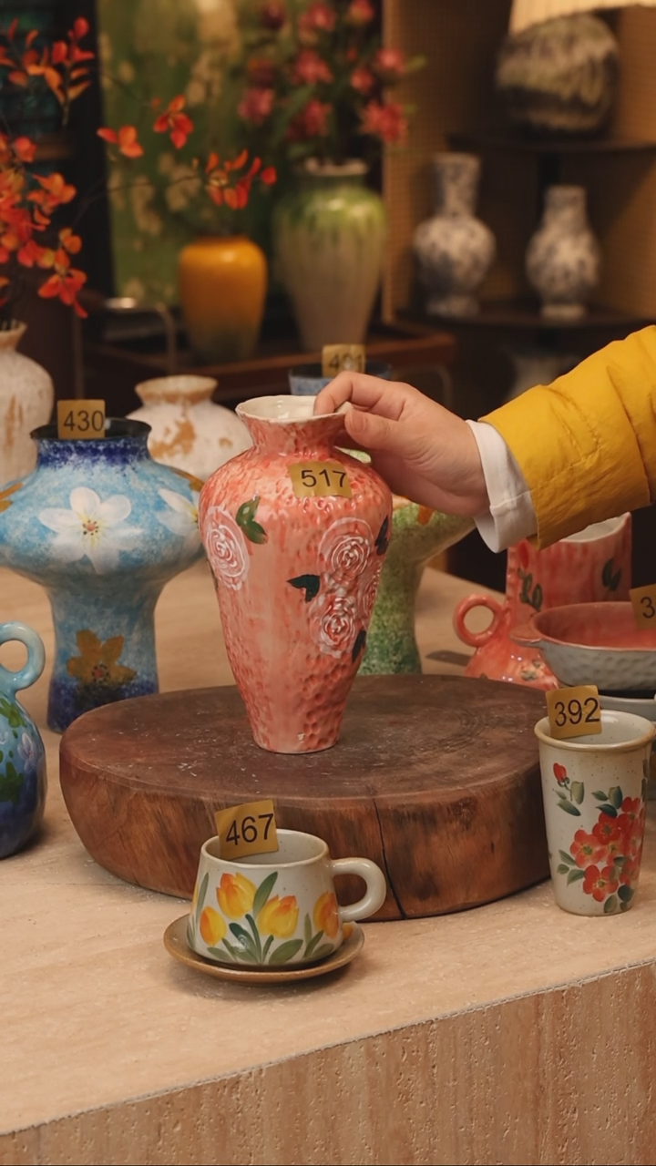 陶瓷517景德镇设计师手作花器摆件侘寂风