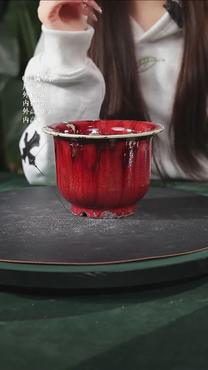 【陶一峰石湾花盆】6寸满堂春826微瑕