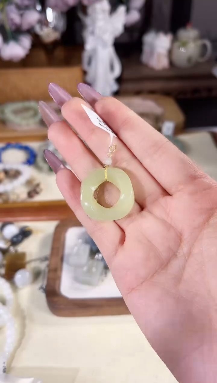 吊坠(不含链)银S925镶嵌和田玉多样性发其一孤品默认微瑕