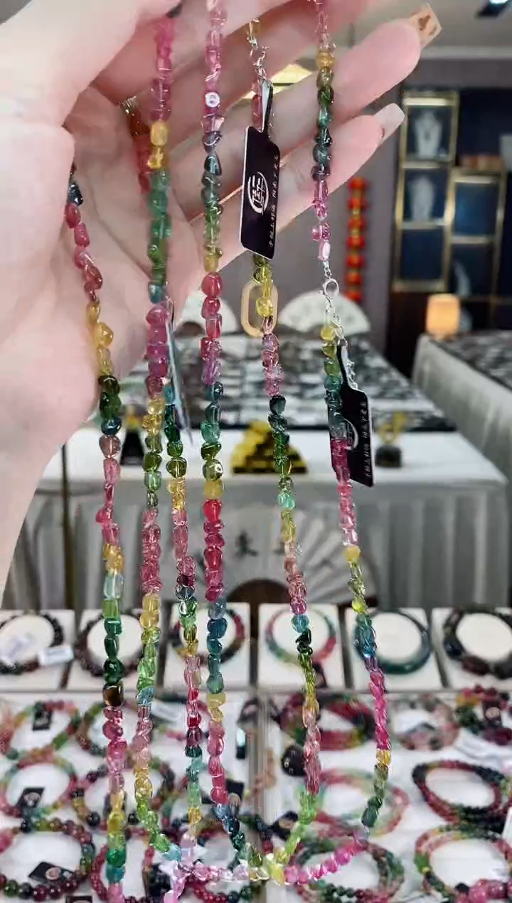 【闪购商品】原石三圈手链未镶嵌碧玺dan多样性发货一条