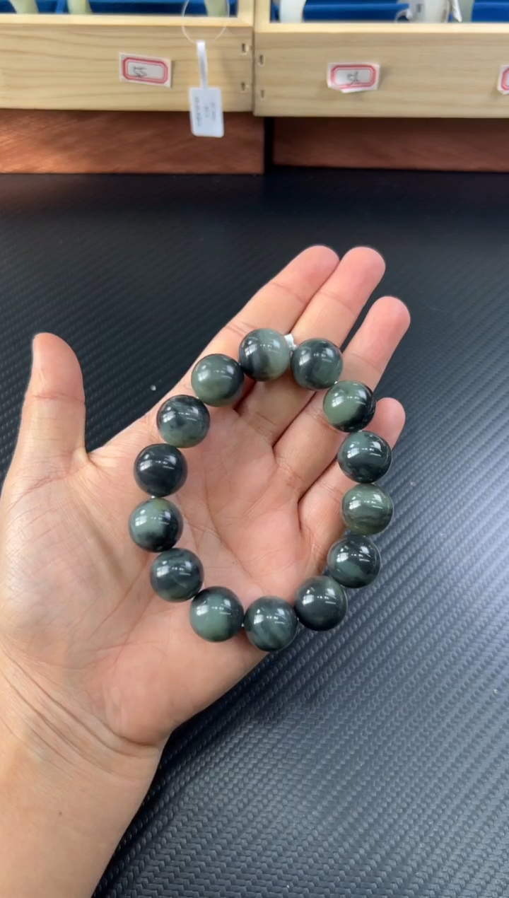 未镶嵌手串和田玉若羌毛毛矿微色差卡16j