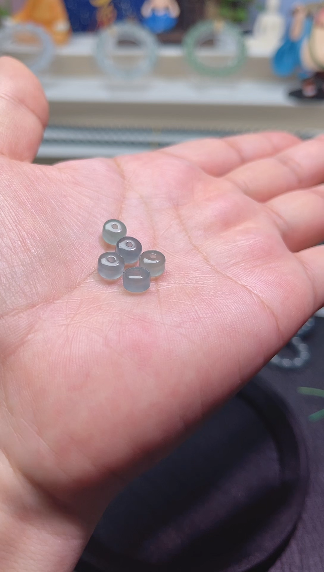 散珠翡翠天然危地马拉翡翠A货药片散珠卡7左右