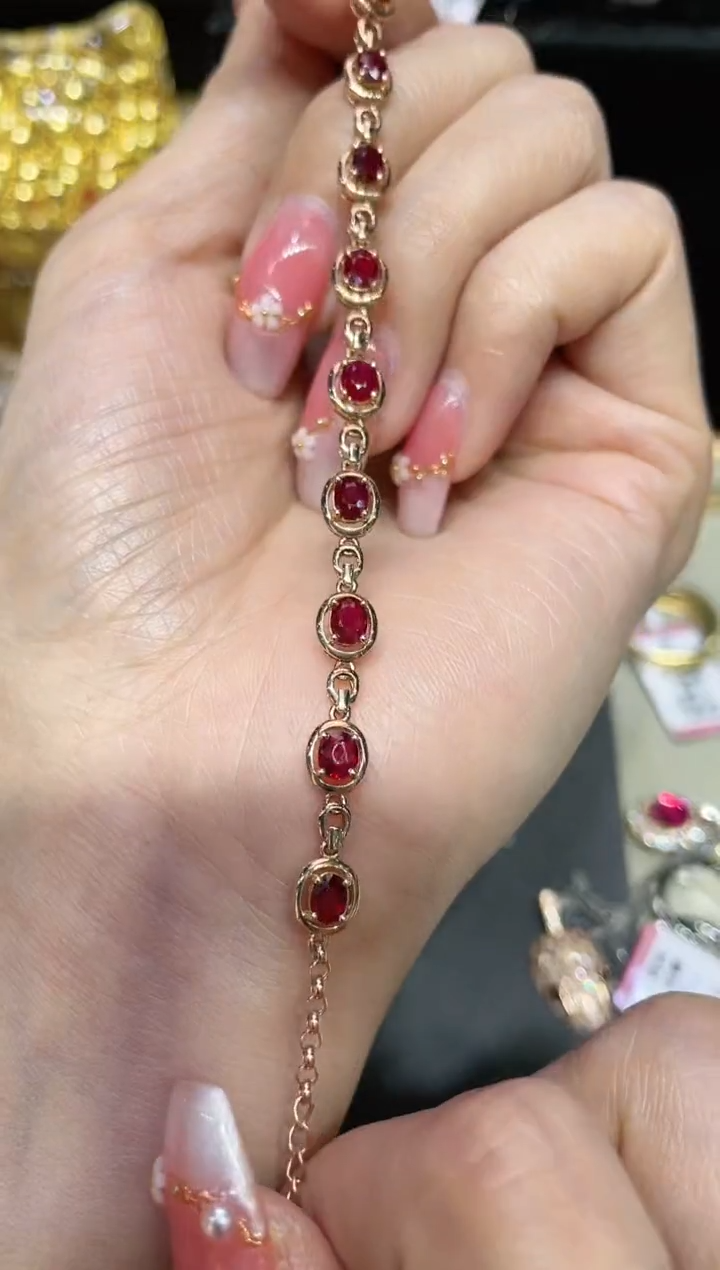 【闪购商品】红宝石手链18K金镶嵌·