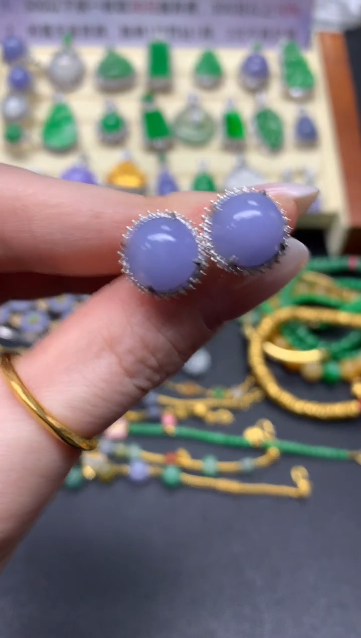 【闪购商品】翡翠耳饰18K金镶嵌耳饰|6500+650