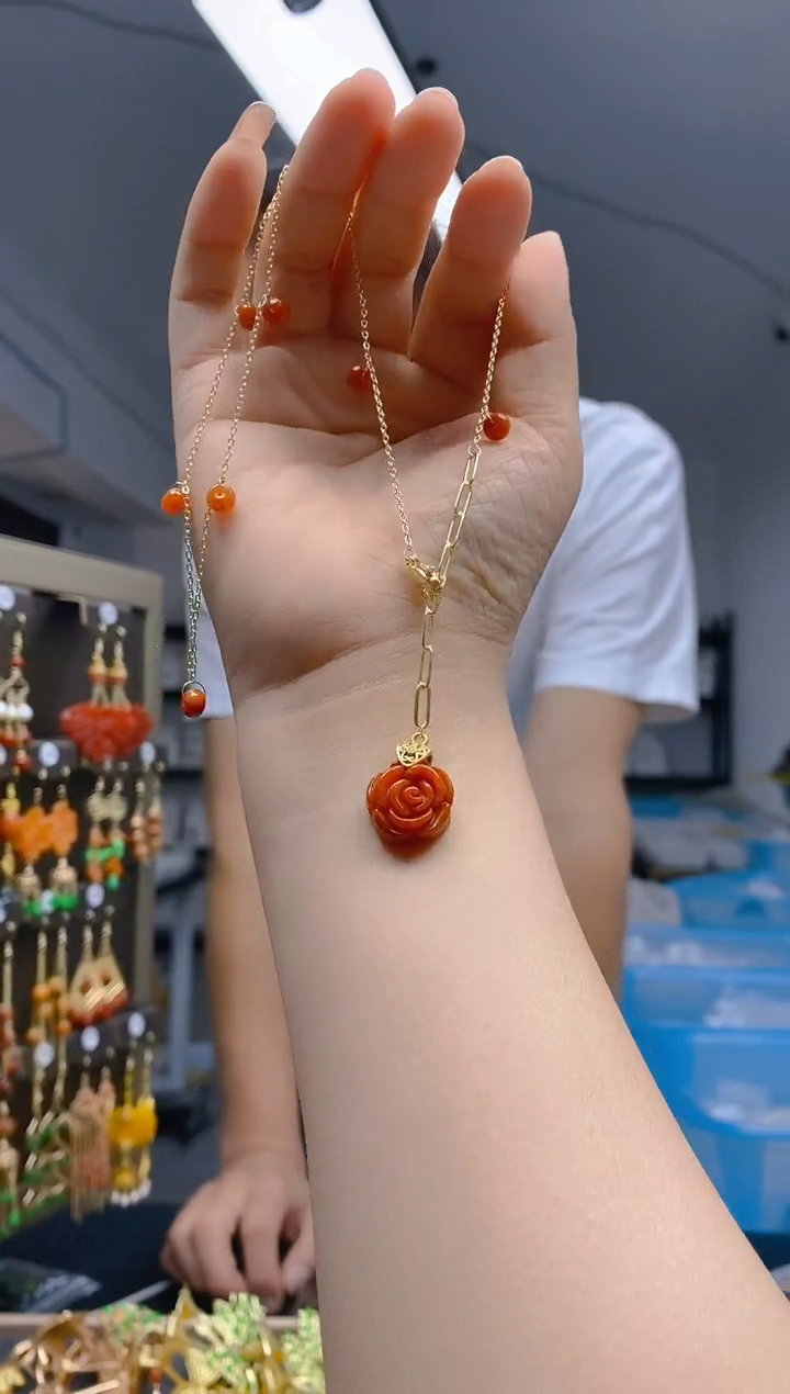 【闪购商品】翡翠耳饰合金0256翡翠锁骨链