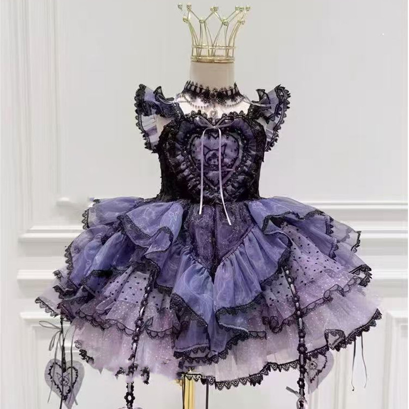 女童库洛米裙子cosplay女孩生日公主裙吊带洛丽塔重工儿童连衣裙