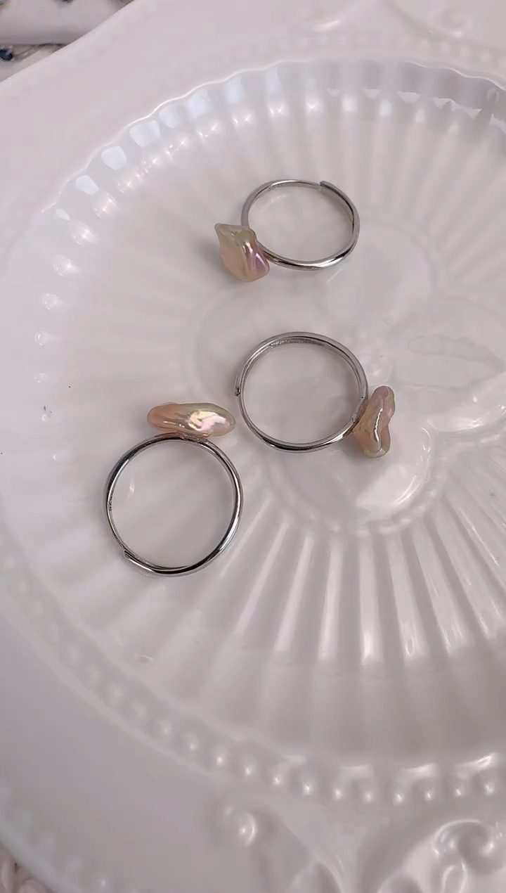 【闪购商品】淡水珍珠戒指银S925镶嵌a05