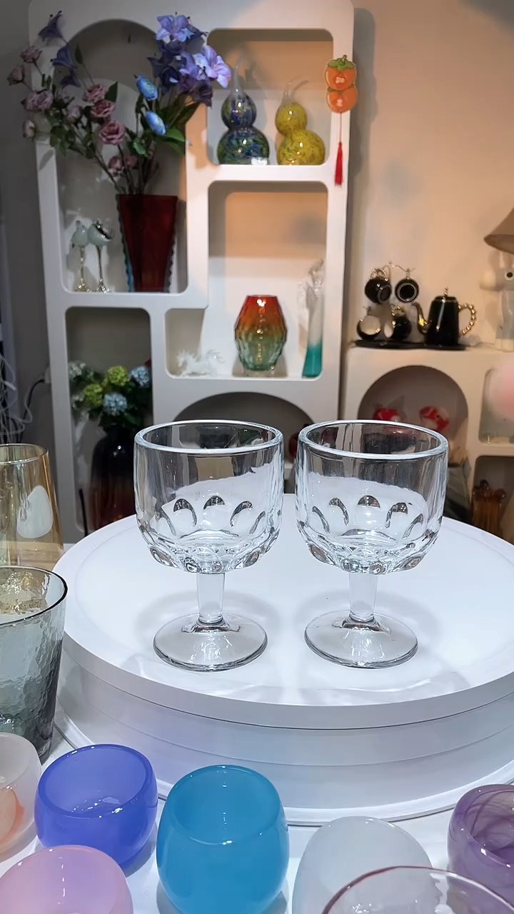 【闪购商品】水晶玻璃2只矮脚厚重矮脚杯