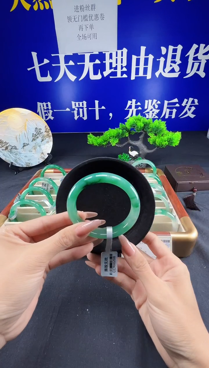 未镶嵌手镯石英质玉（非洲翠）圈口59