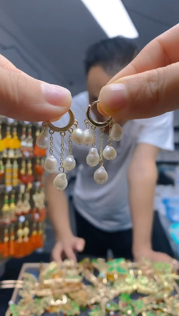 【闪购商品】淡水珍珠耳饰合金051珍珠饰品