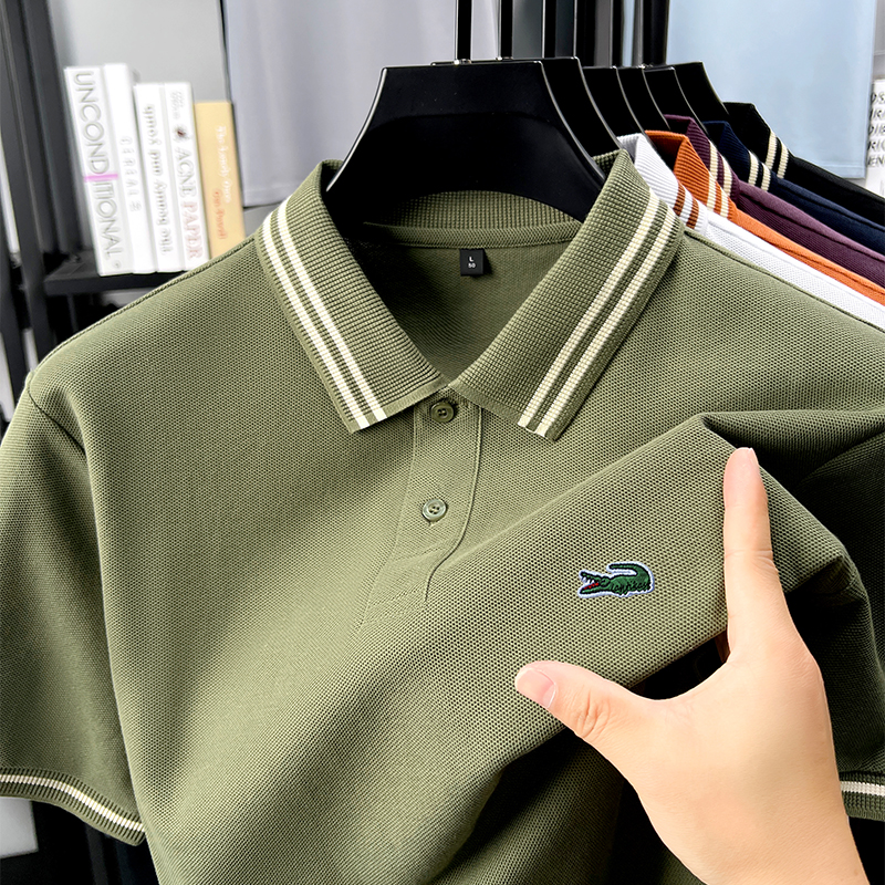 【奥莱撤柜 品牌特卖】夏季男士翻领短袖POLO衫鳄鱼刺绣商务休闲T恤