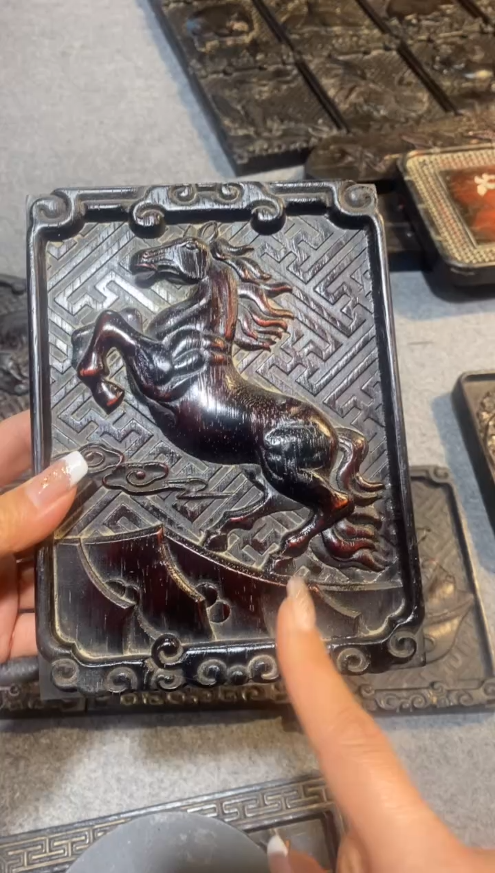 木紫檀拆件雕刻板以直播间实物为准微瑕老物件