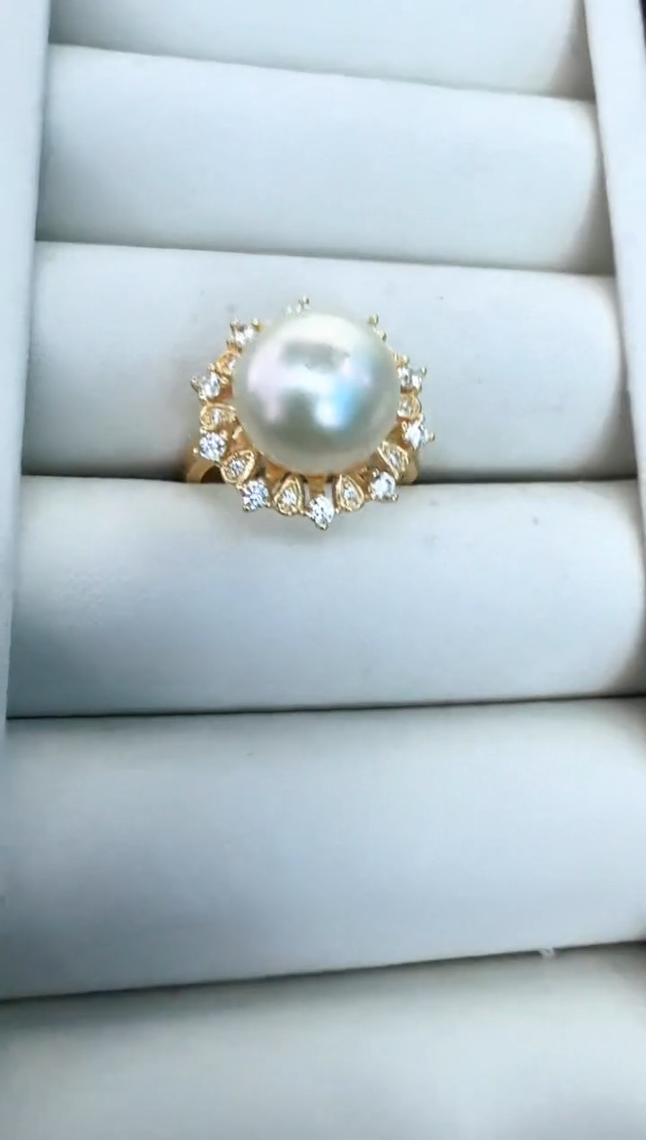 【闪购商品】海水珍珠戒指银S925镶嵌戒指