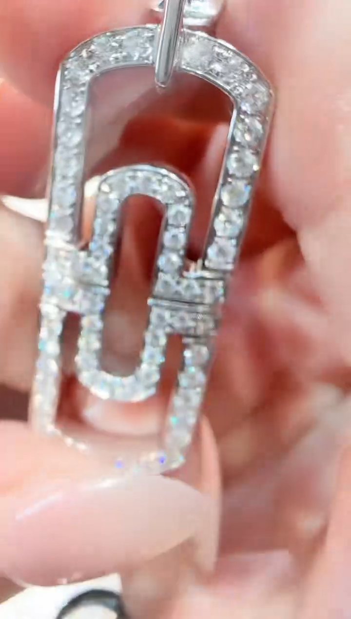 【闪购商品】项链18K金镶嵌钻石回形针项链