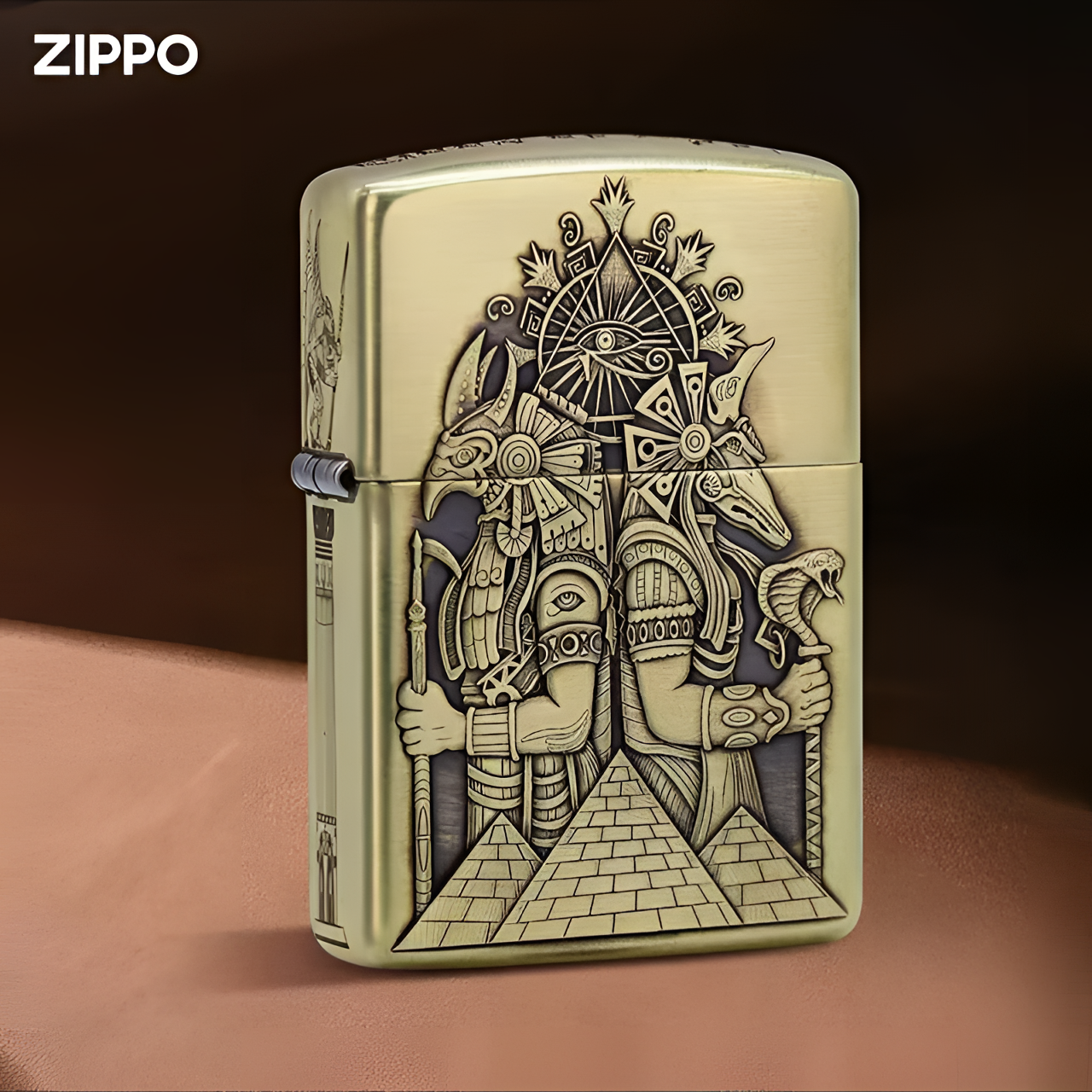 ZIPPO打火机【权利之眼】黄铜盔甲原装正品防风煤油男士盘玩礼DYJ1