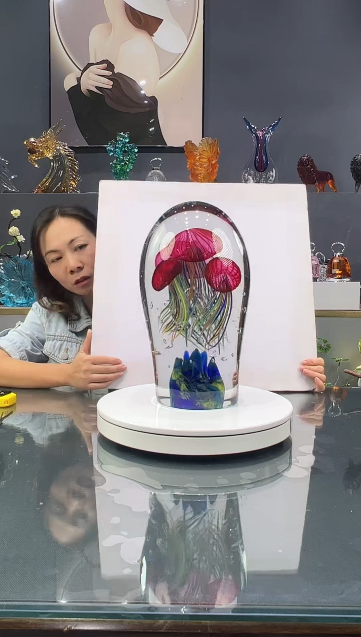 手工艺品琉璃  水晶琉璃摆件1个