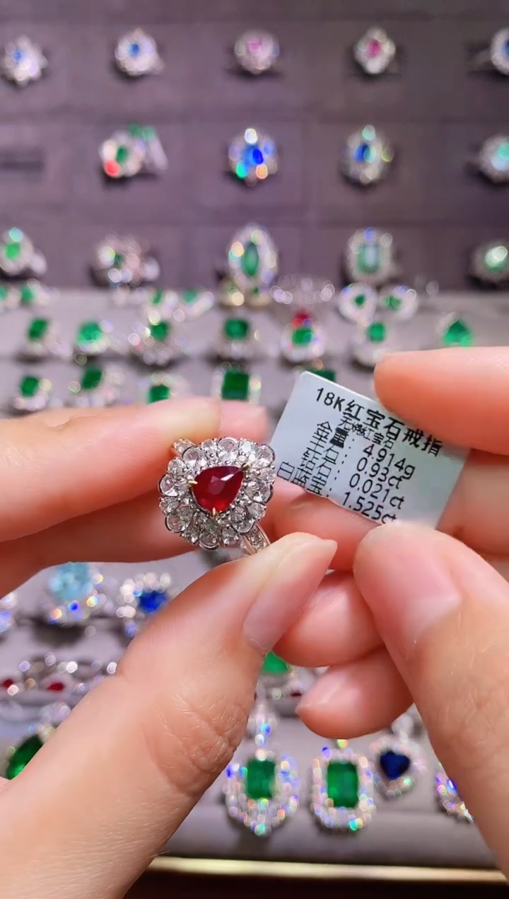 【闪购商品】红宝石18K金戒指18K金镶嵌1
