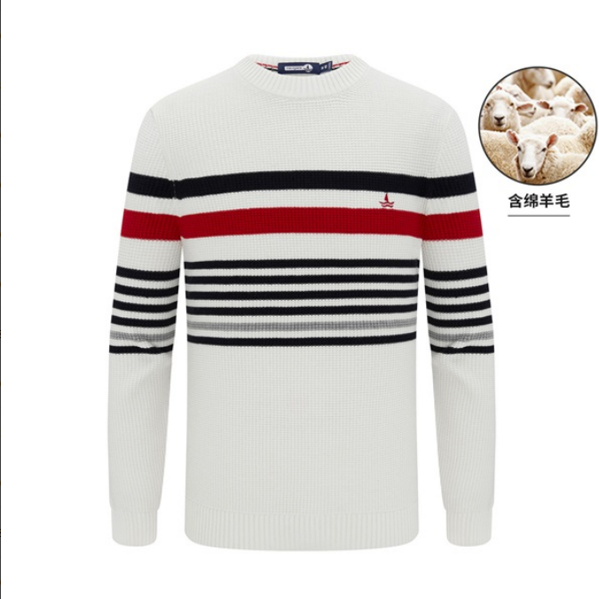 25男士休闲百搭长袖圆领条纹毛衣1134002151