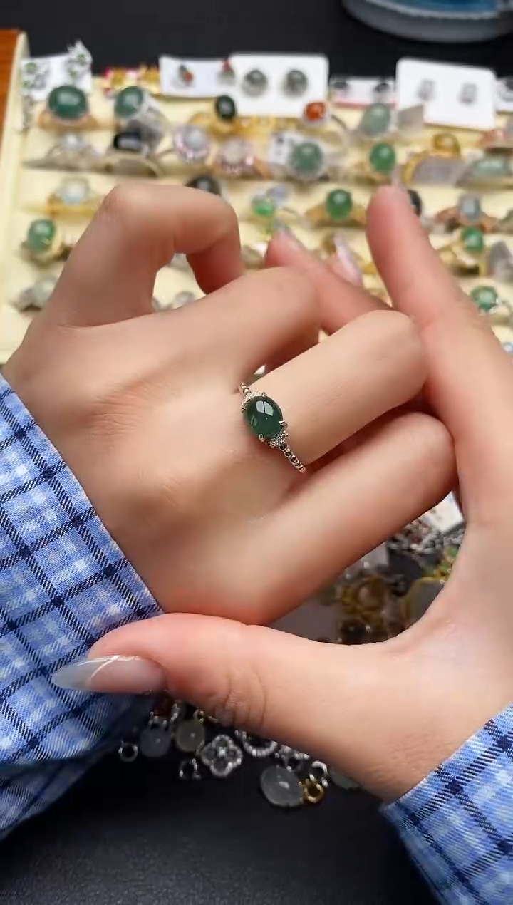 【闪购商品】翡翠戒指银S925镶嵌2222222222+3