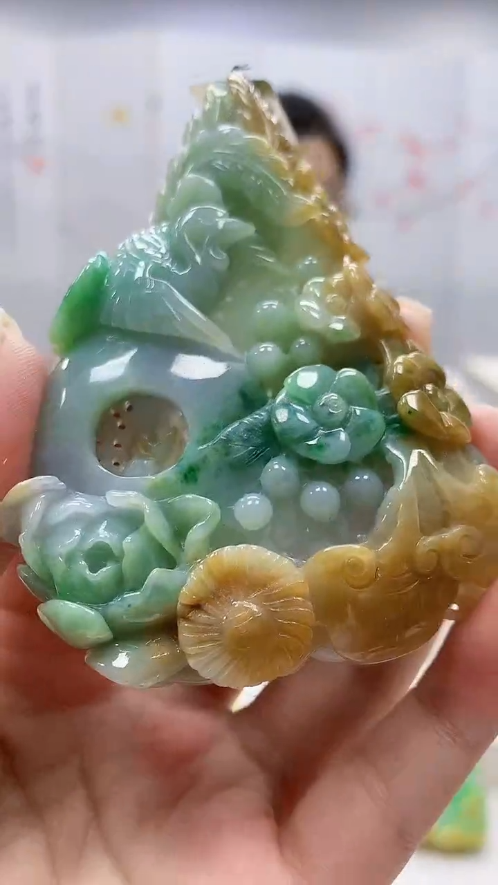 定制翡翠未镶嵌5160ms-毛货挂件85