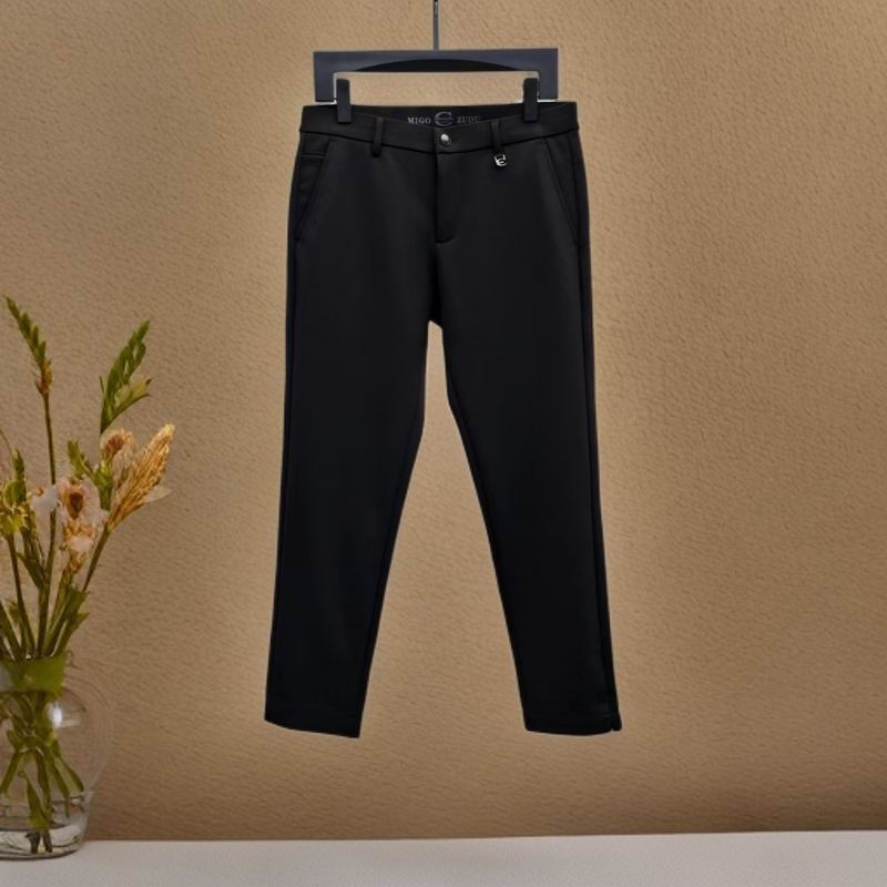 【九分裤6803】男士秋季轻奢百搭韩版修身小直筒经典黑色九分休闲裤