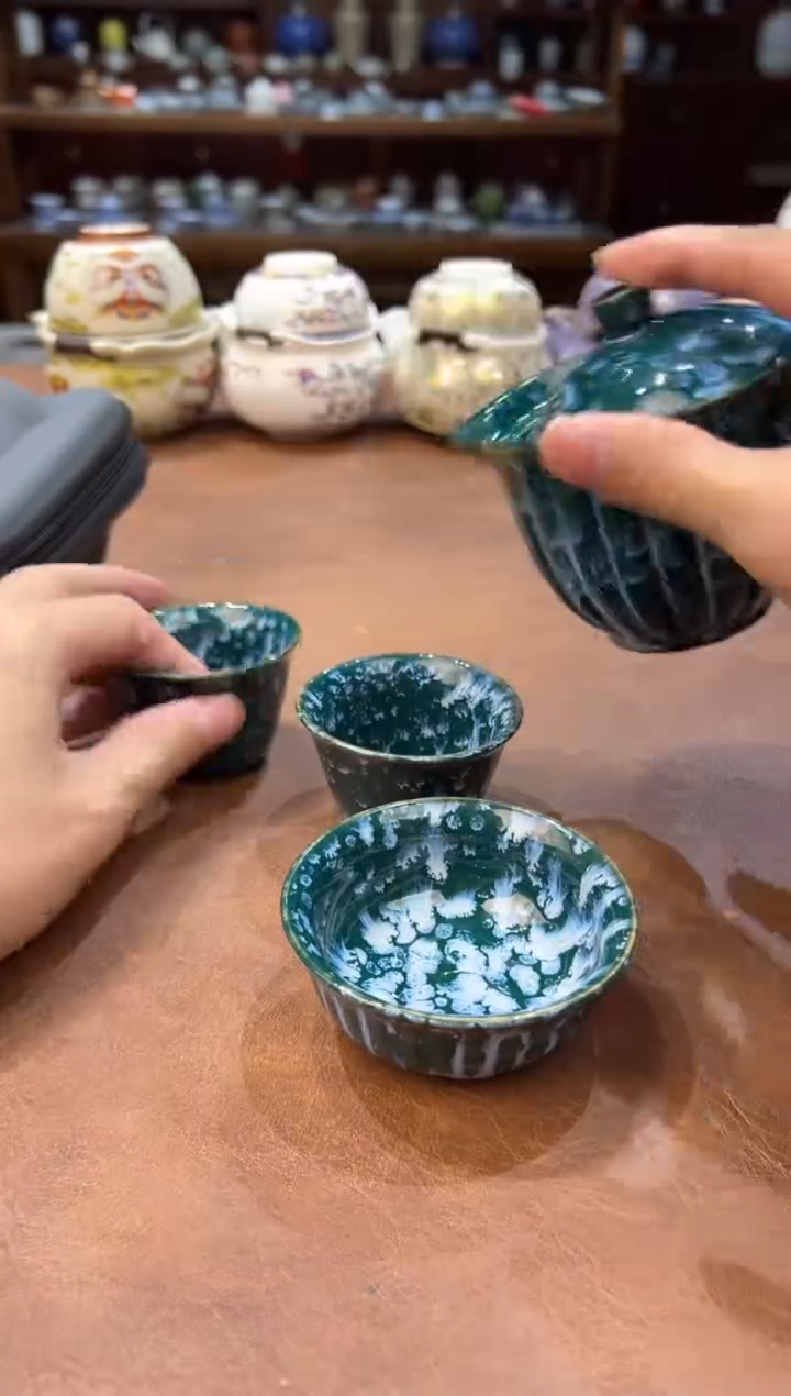 真的很便宜超好看会开片的旅行茶具