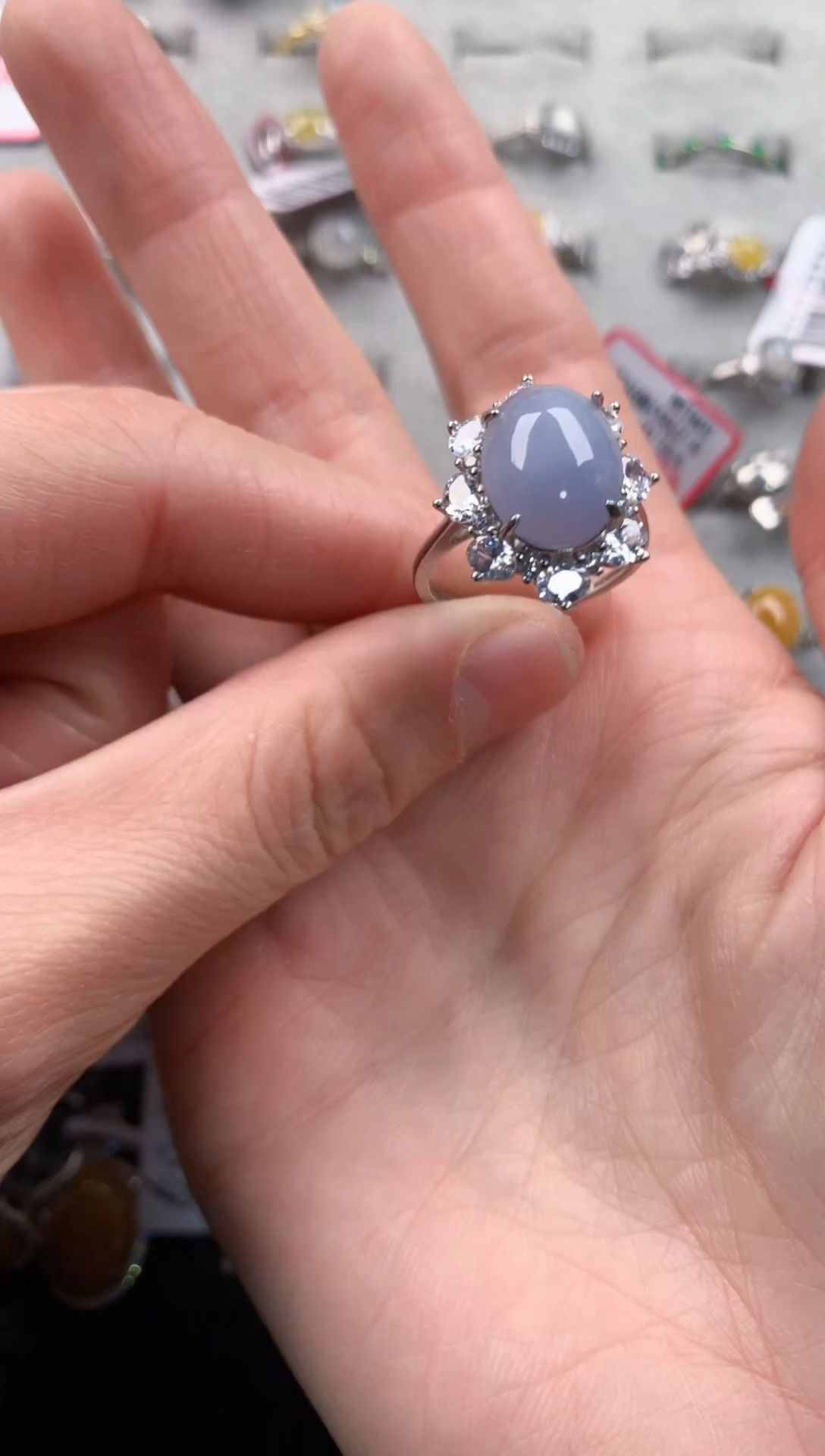 银S925镶嵌戒指翡翠111  84