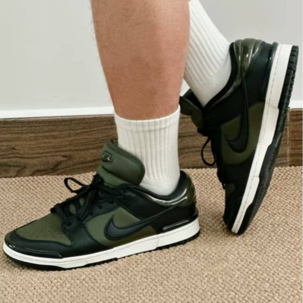 NIKE/耐克Dunk Low Twist 女款绿黑色运动复古低帮板鞋DZ2794-300