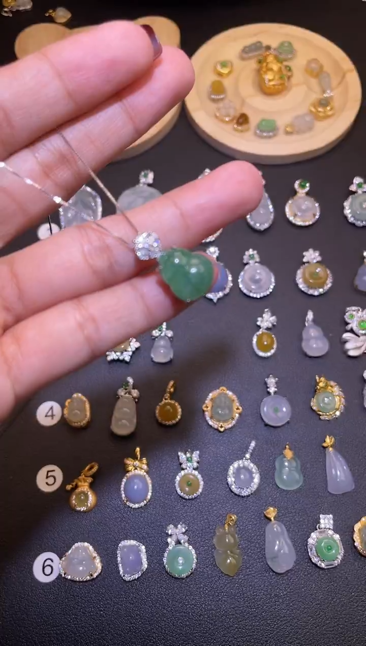 吊坠(不含链)银S925镶嵌翡翠1