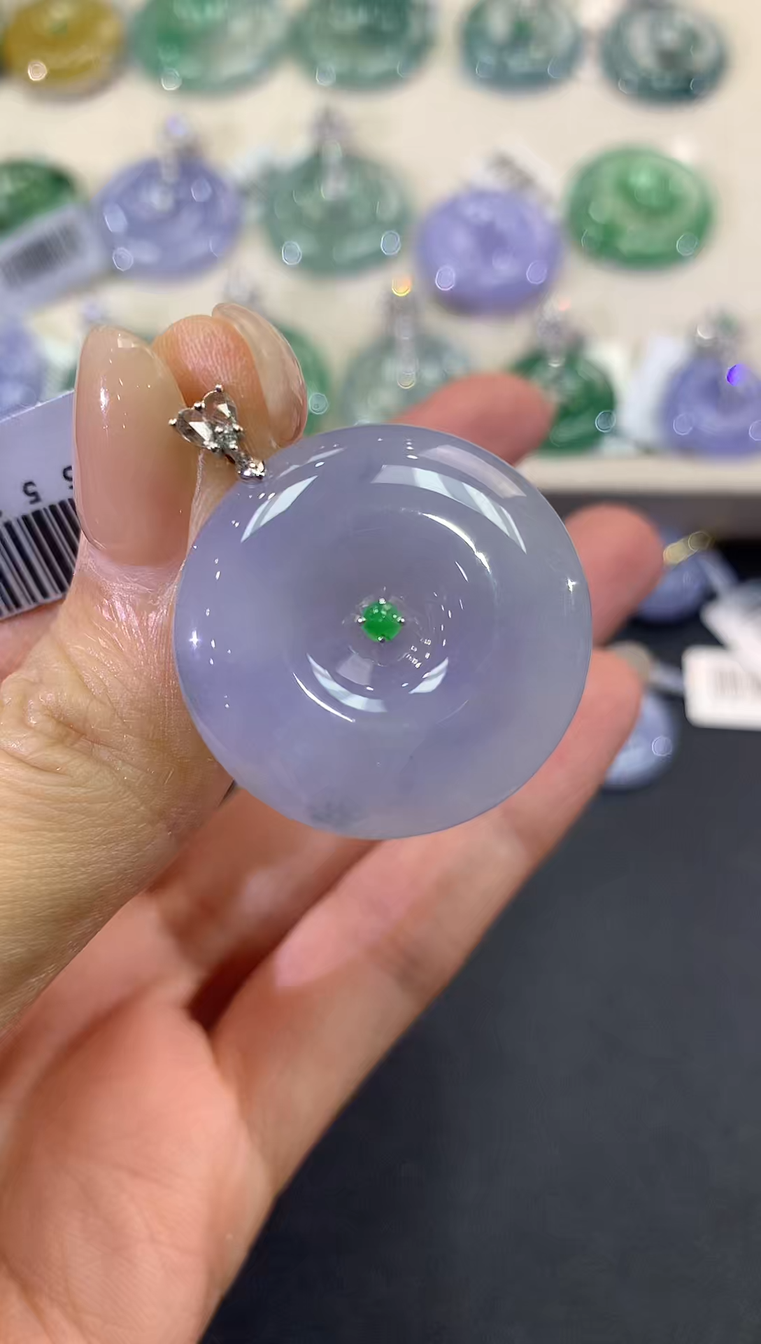 【闪购商品】翡翠吊坠(不含链)18K金镶嵌a67紫货有色差