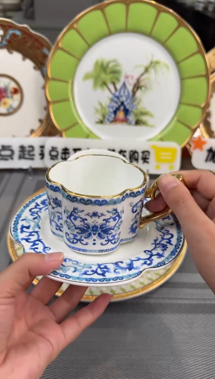 【闪购商品】瓷片200毫升杯碟福利款 微瑕