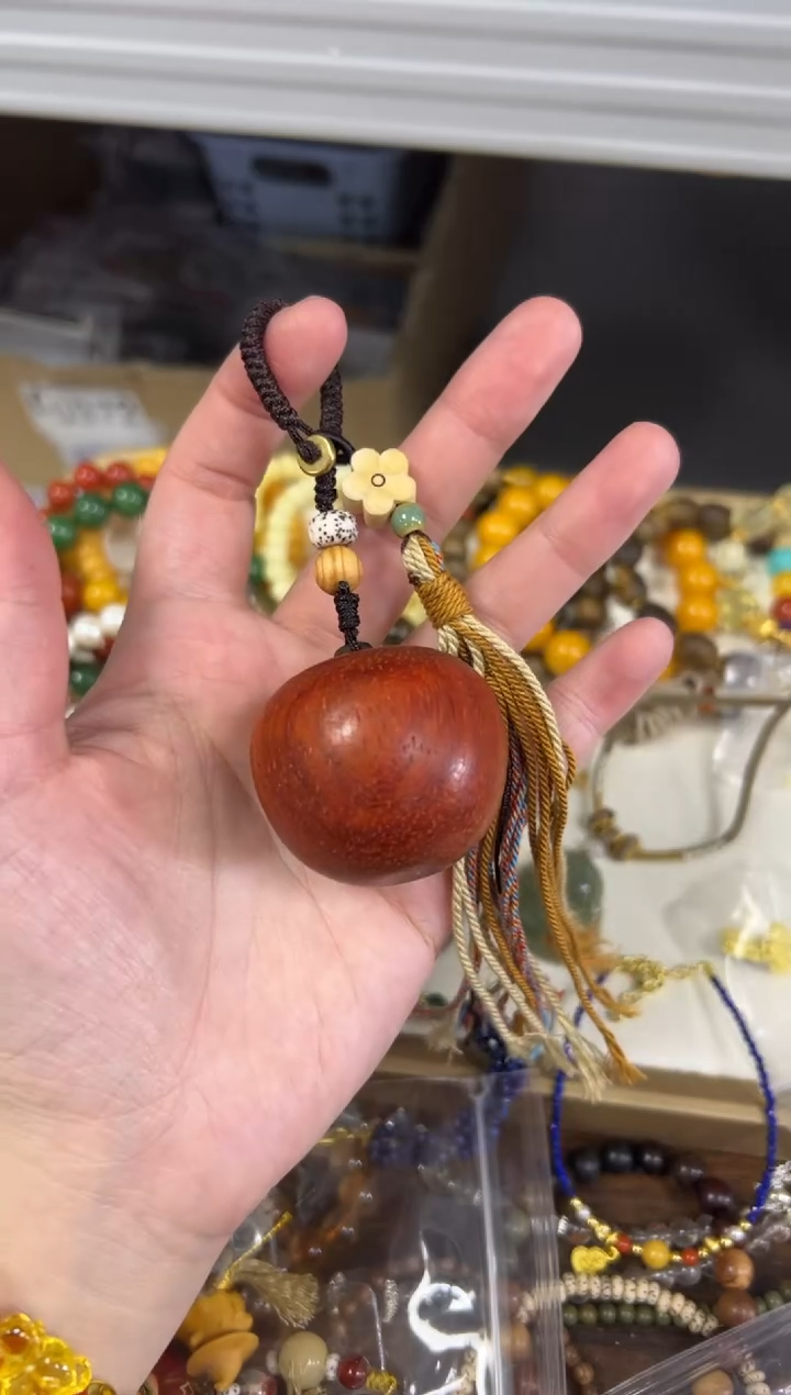 吊坠小叶紫檀紫檀木苹果编制款挂件[26]